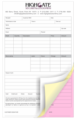 3 Part Carbonless NCR Forms Printing